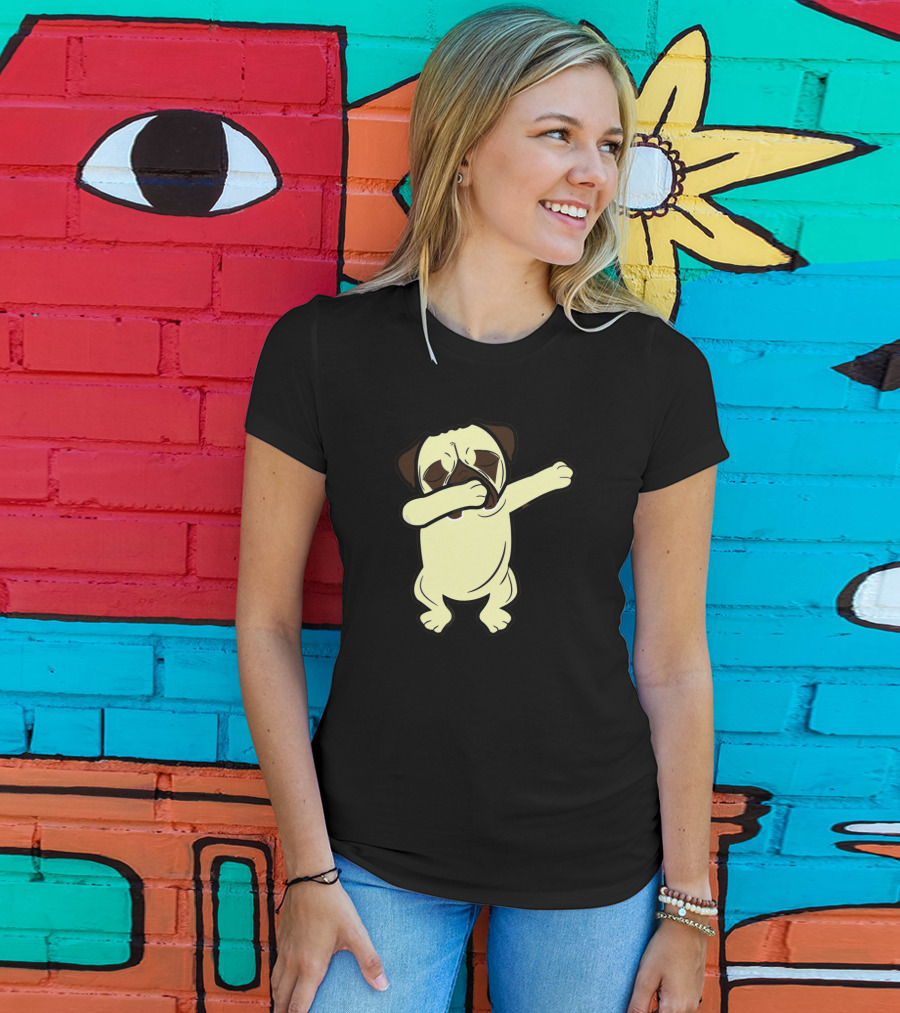 Dabbing Pug Funny Dab Dog Meme T-Shirt