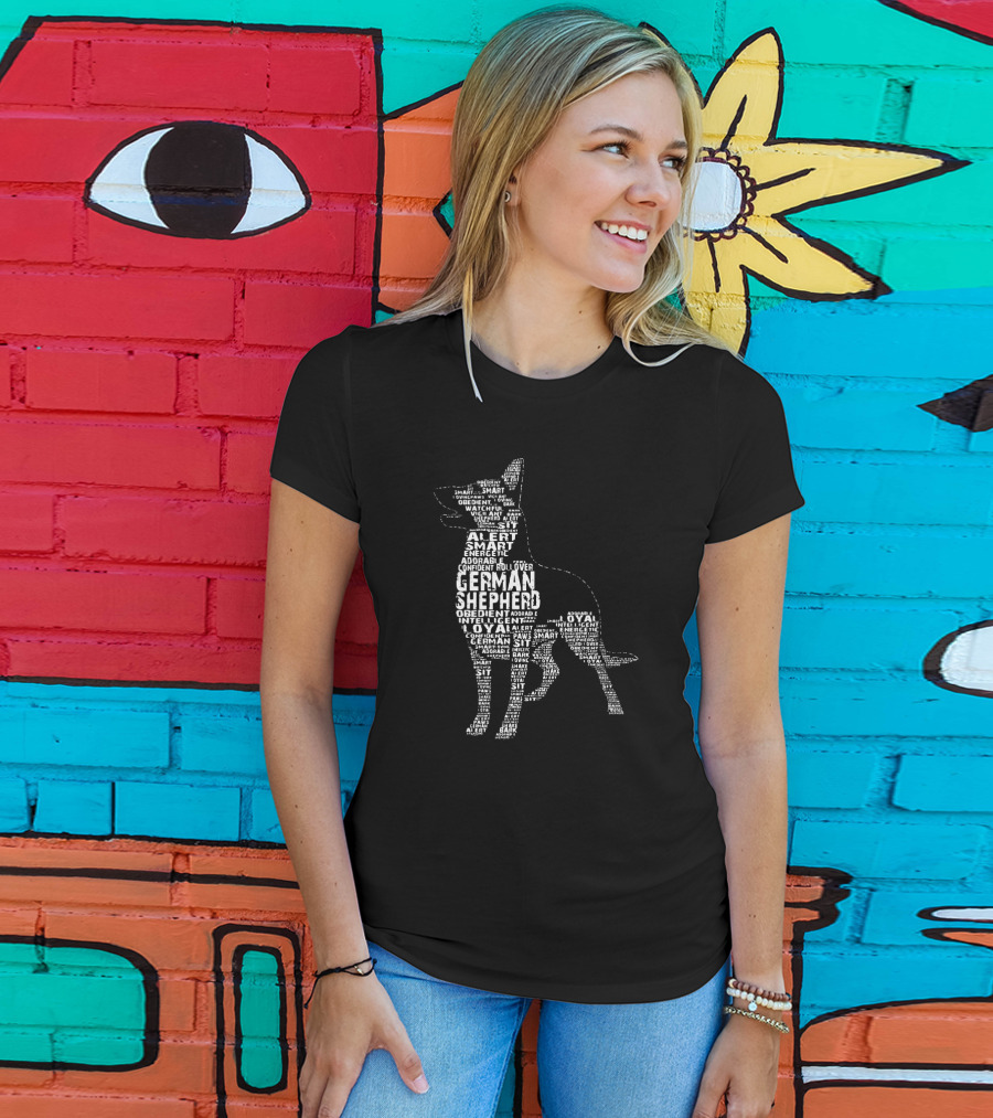 Alert Smart Energetic German Shepherd Loyal Obedient Confident T-Shirt