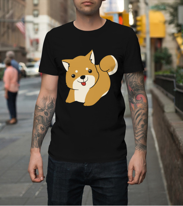 Shirt: Chibi Dog Illustration Cute Shiba Inu T-Shirt Chibi Dog Illustration Cute Shiba Inu T-Shirt