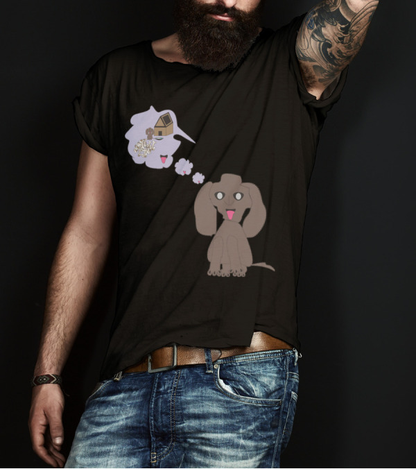 Dreaming Dog With House And Bones In Thought Bubble T-Shirt