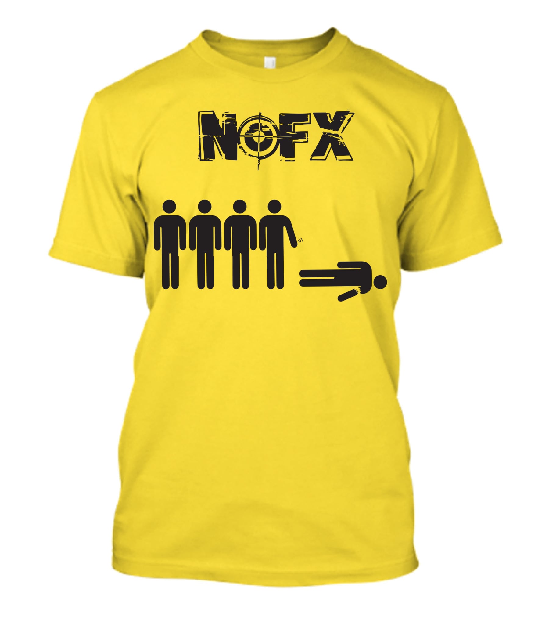 NOFX Band Stick Figure Humor Black Yellow T-Shirt