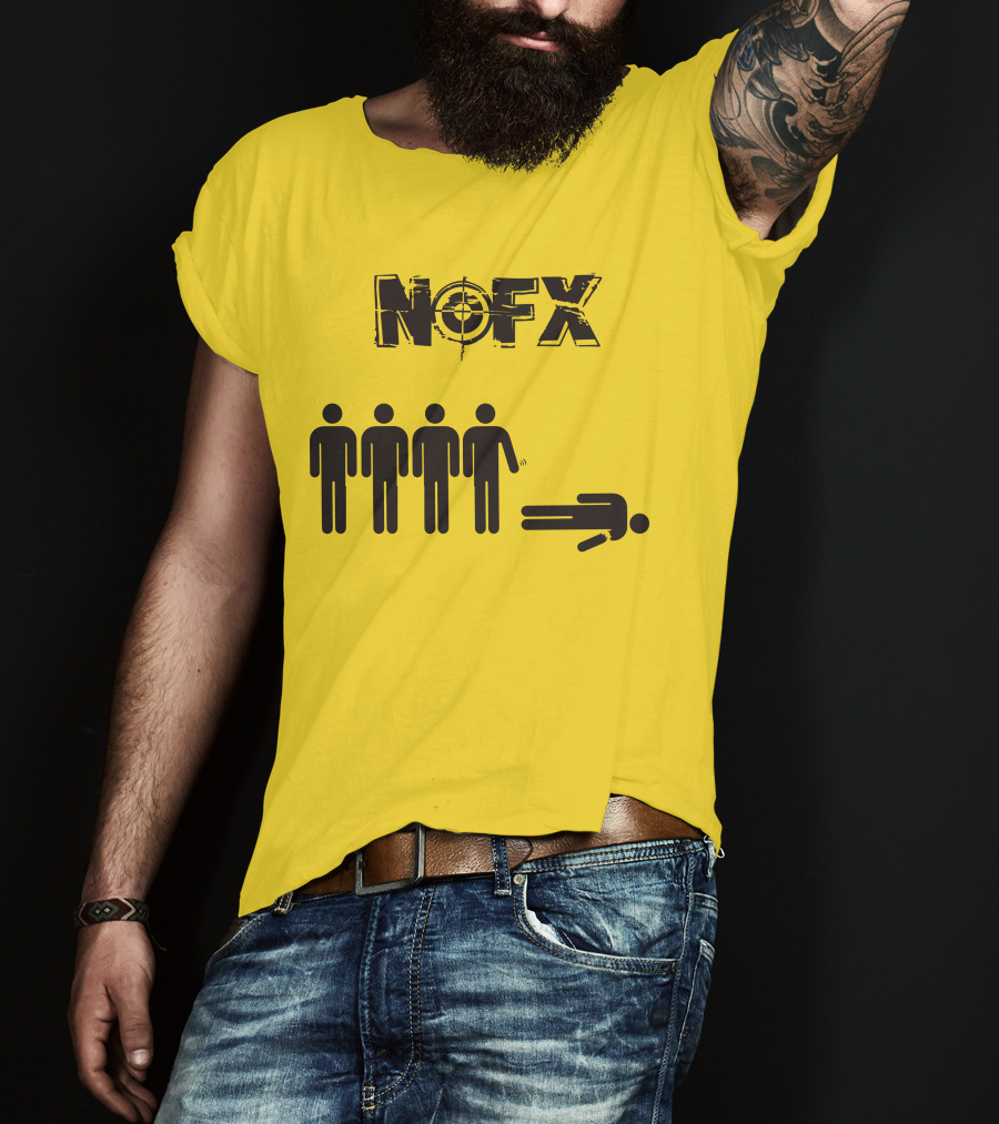NOFX Band Stick Figure Humor Black Yellow T-Shirt