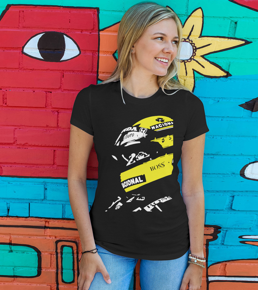 AYRTON SENNA F1 Helmet Nacional Boss Honda T-Shirt