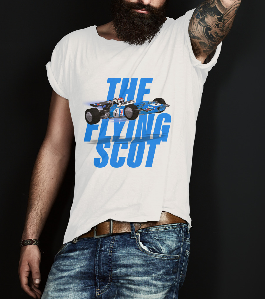 The Flying Scot Jackie Stewart Racing Legend Formula One Car T-Shirt