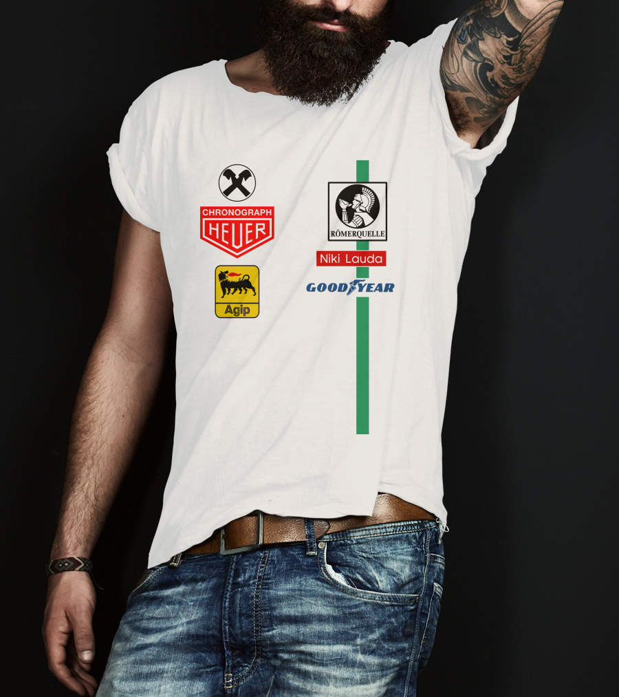 Heuer Chronograph Agip Römerquelle Niki Lauda Goodyear T-Shirt