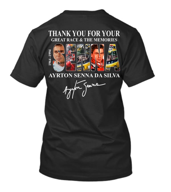 Thank You Ayrton Senna Da Silva Iconic Red S Logo Senna T-Shirt
