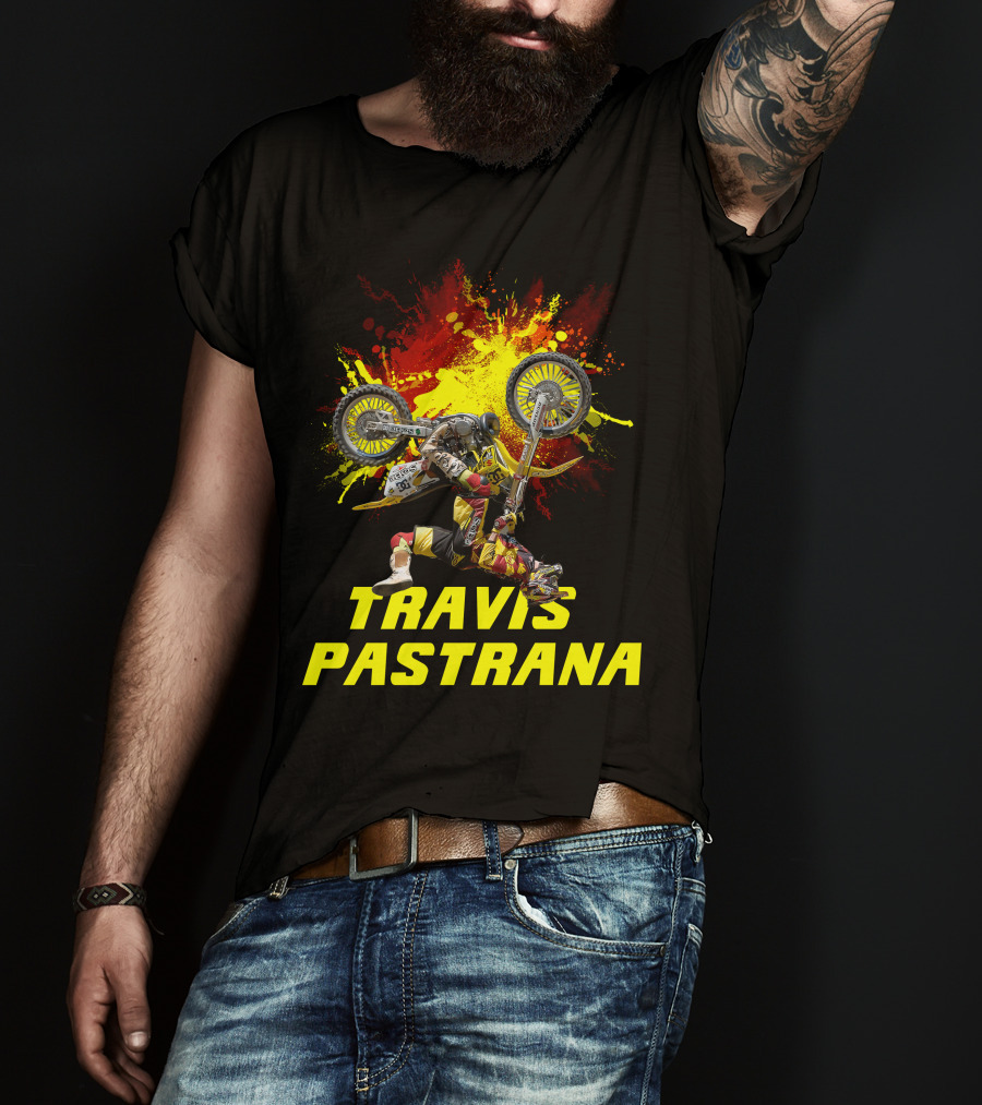 TRAVIS PASTRANA Freestyle Motocross Stunt Action T-Shirt