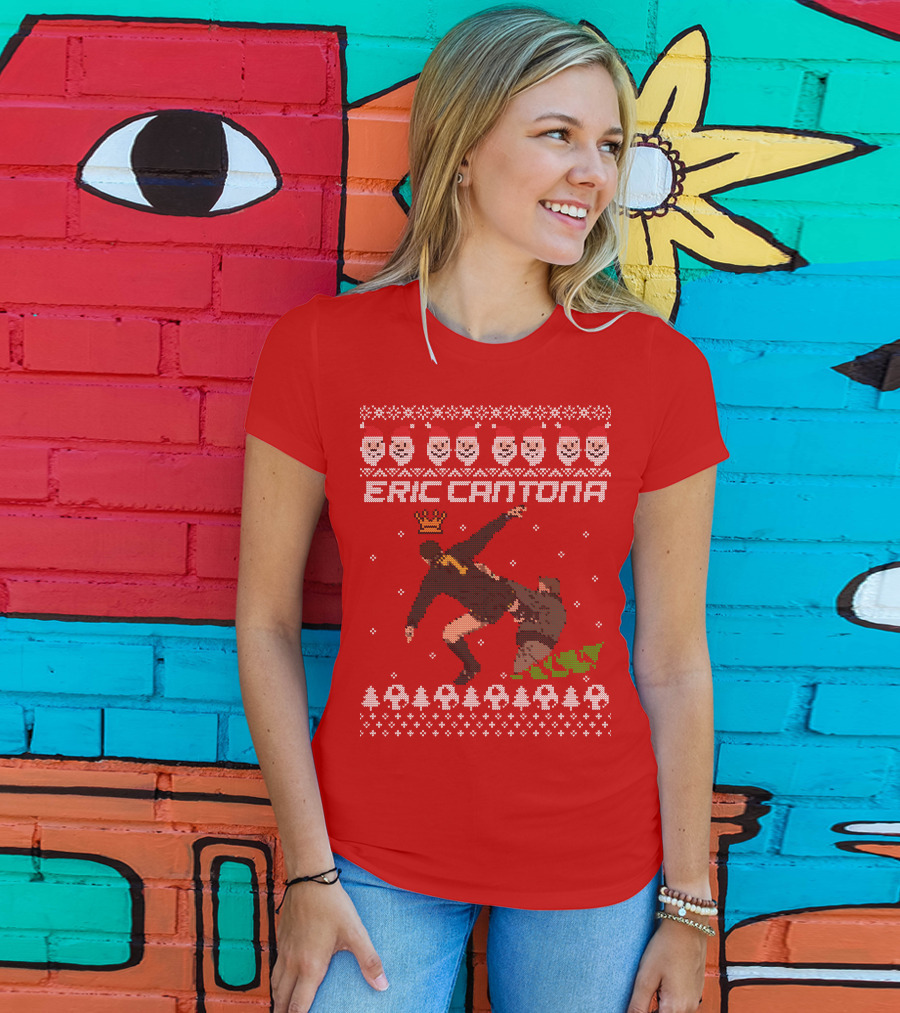 Eric Cantona Iconic Jump Festive T-Shirt