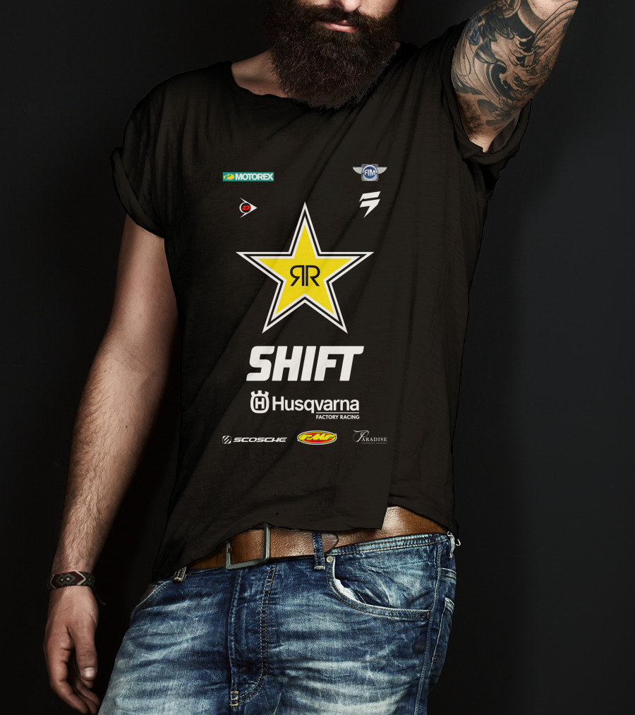 MOTOREX FIM SHIFT Husqvarna Factory Racing Scosche FMF Paradise RR Star T-Shirt