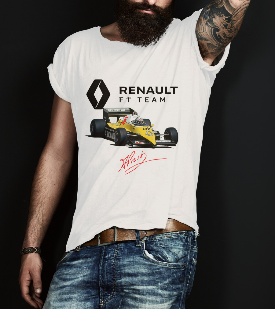 Renault F1 Team Alain Prost Racing Car Signature T-Shirt