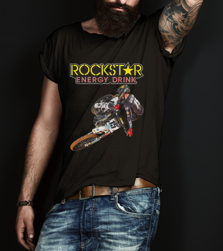 Dean Wilson 15 Rockstar Energy Drink Motocross Racing Team T-Shirt