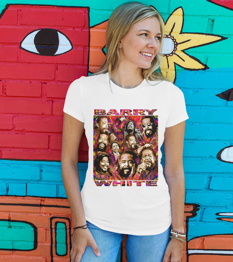 BARRY WHITE 31 Collage Of Iconic Vocal Performances T-Shirt