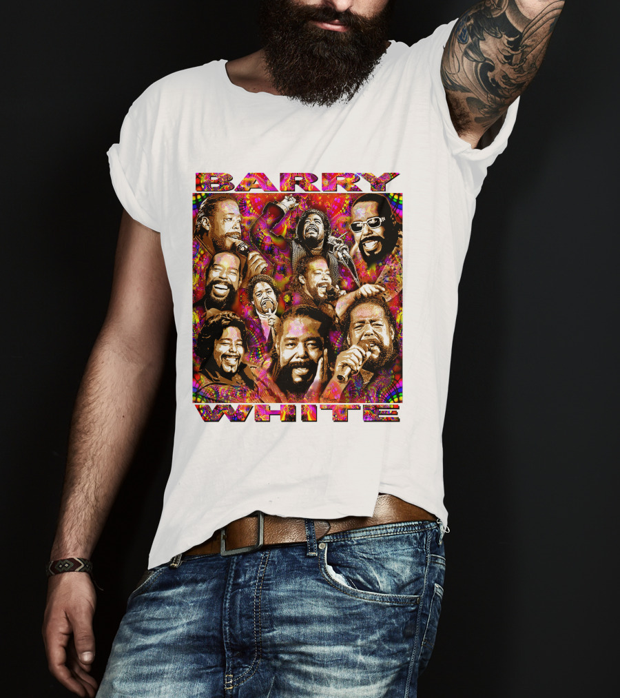 BARRY WHITE 31 Collage Of Iconic Vocal Performances T-Shirt