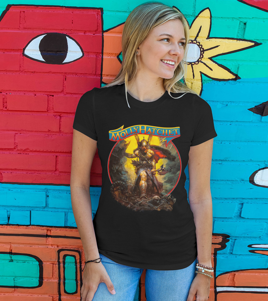 Molly Hatchet Flirting With Disaster Viking Warrior Fantasy T-Shirt