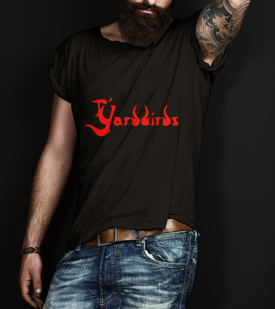 Yardbirds Play Blues 1983 Iconic Red Flame Text T-Shirt