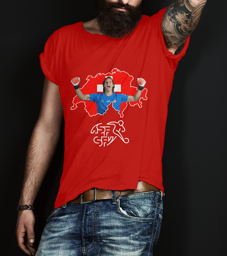 Yann Sommer Swiss Football Goalkeeper Celebration Map T-Shirt