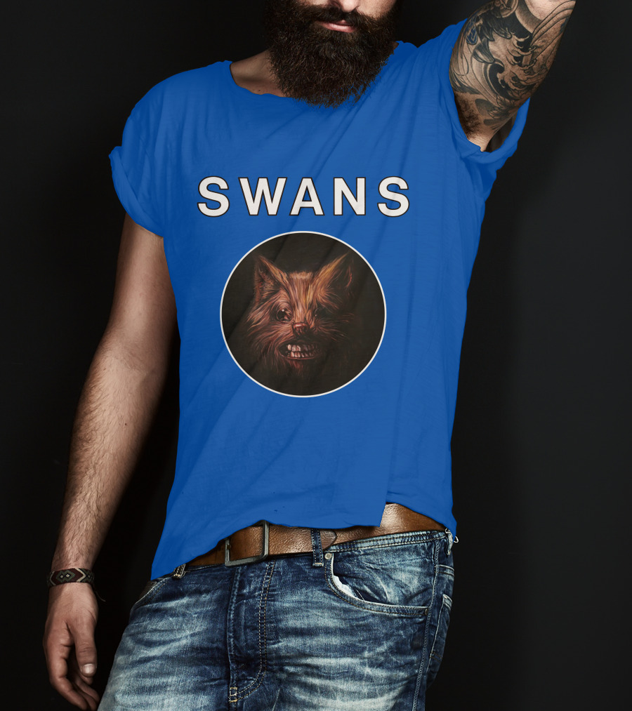 SWANS Ferocious Feline Face T-Shirt