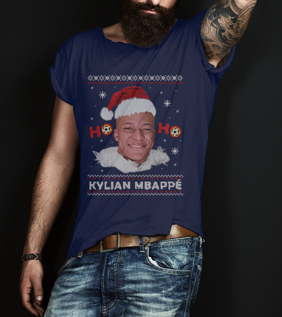 Kylian Mbappe Ho Ho Christmas Santa Hat T-Shirt