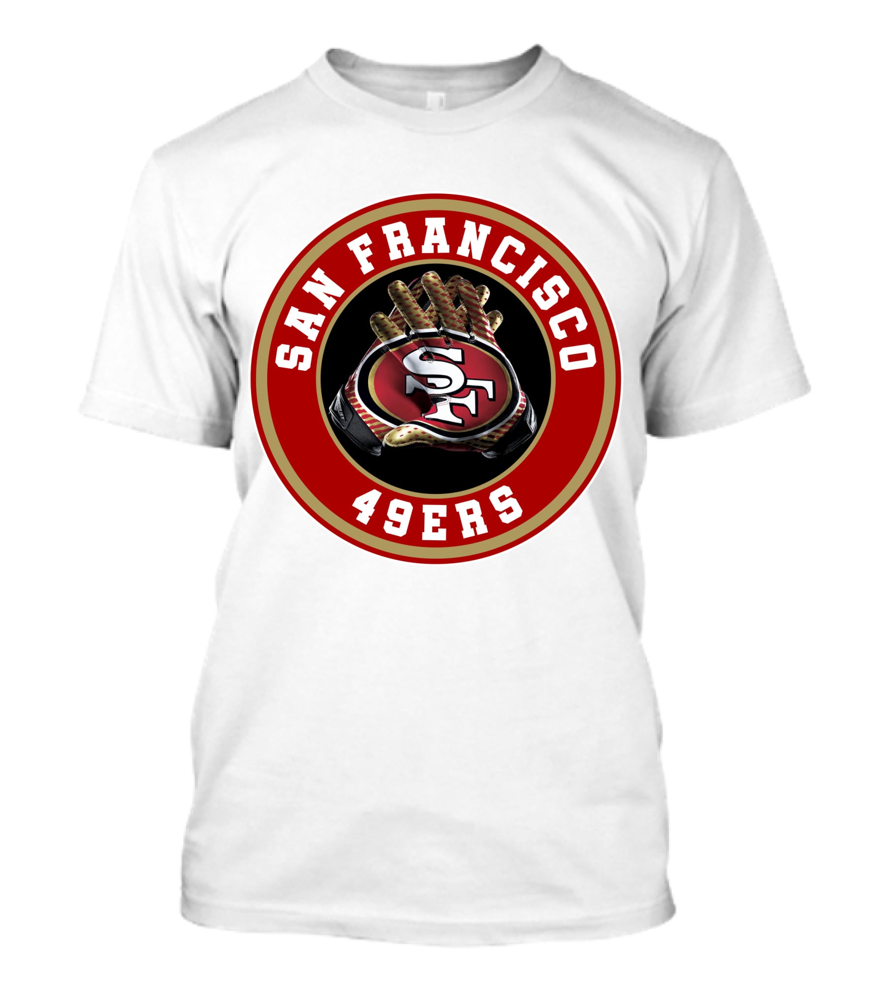 San Francisco 49ers Football Glove Emblem T-Shirt