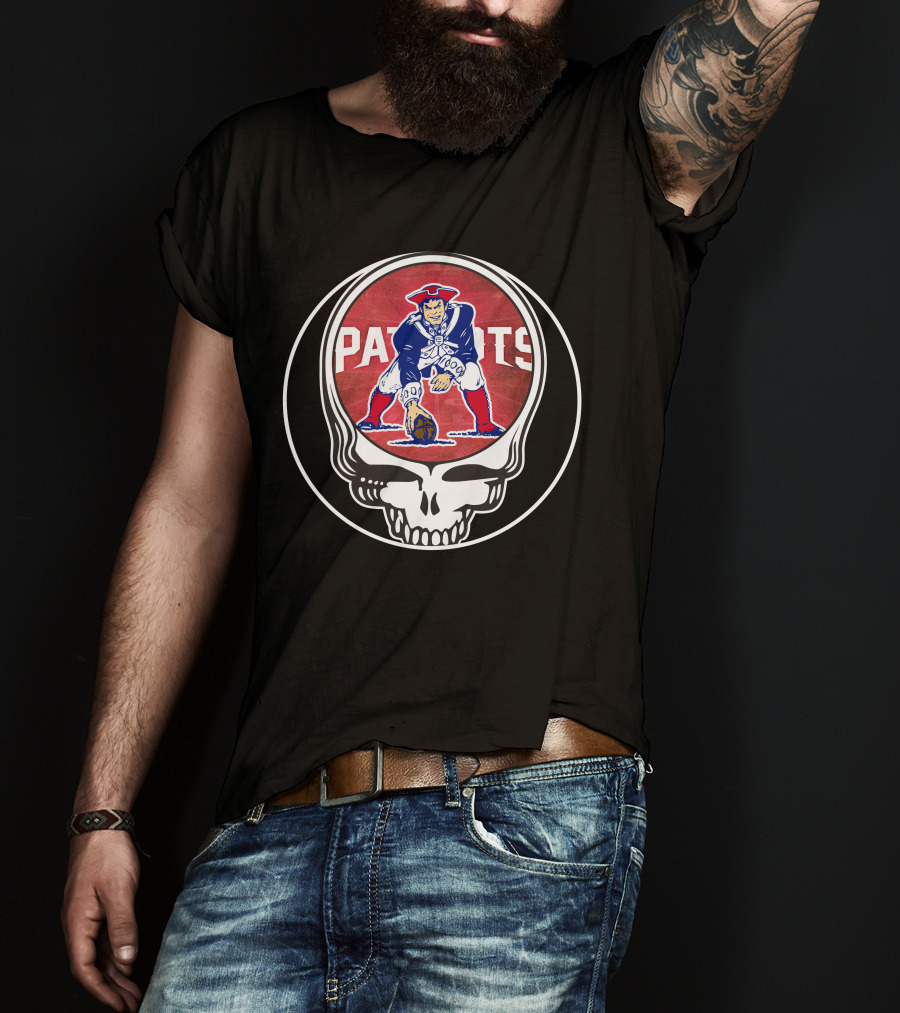 Patriots New England Skull Grateful Dead T-Shirt