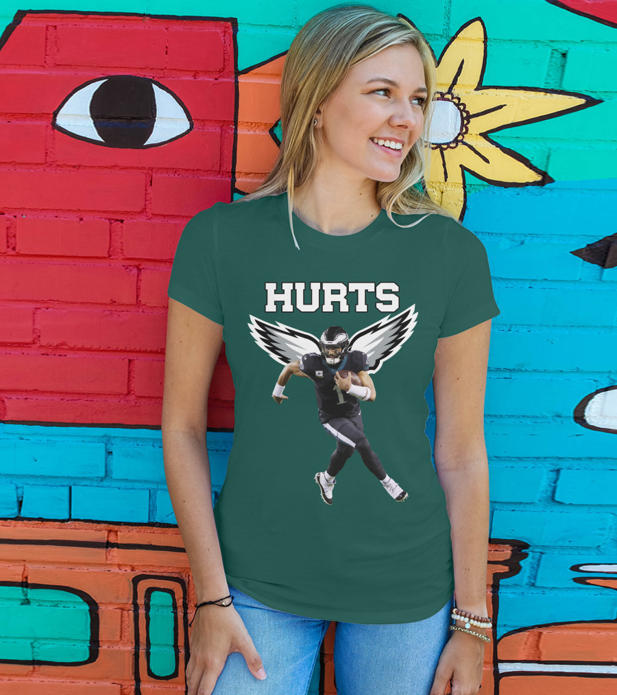 Hurts Eagles Quarterback Wings Football T-Shirt