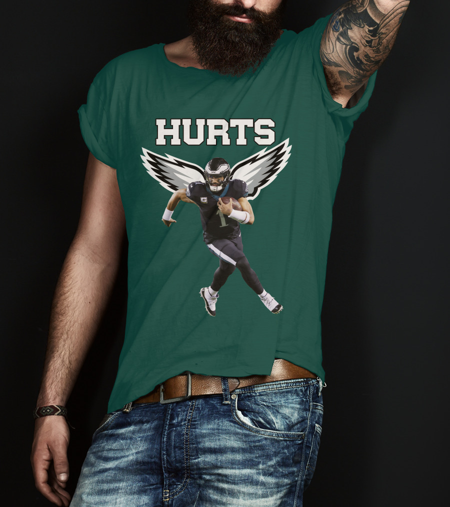 Hurts Eagles Quarterback Wings Football T-Shirt