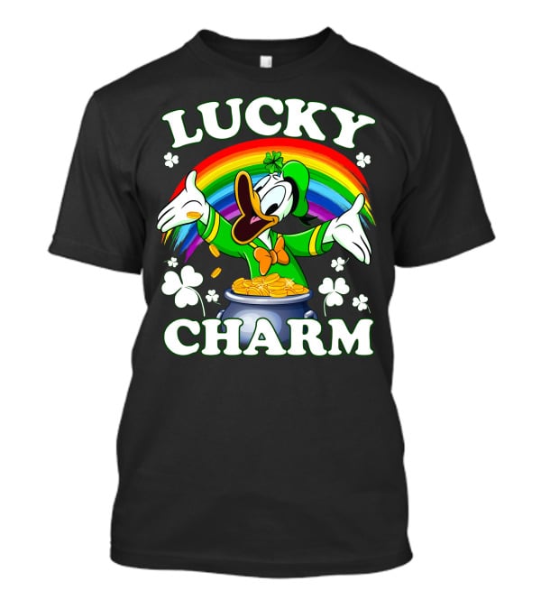 Lucky Charm Donald Pot Of Gold Rainbow Clovers T-Shirt