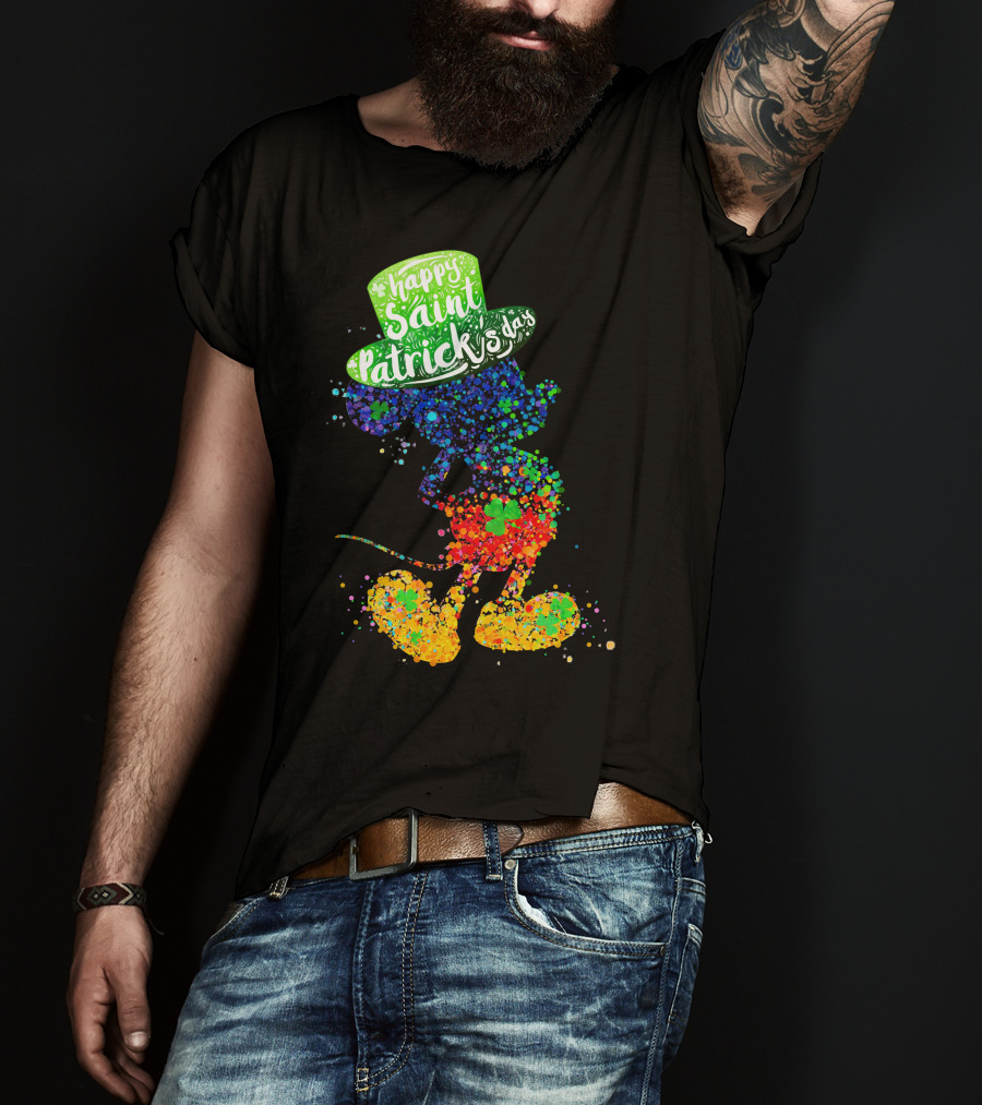 Happy Saint Patrick's Day Mickey Mouse Colorful T-Shirt