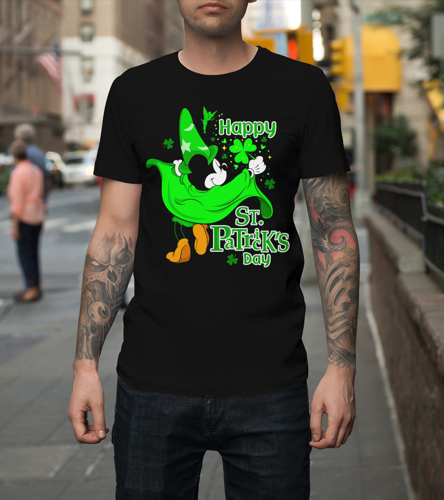 Happy St. Patrick's Day Mickey Fantasia Clover Magic T-Shirt