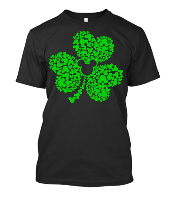 SHAMROCK Mouse Icon Themed St. Patrick's Day Green Flowers T-Shirt