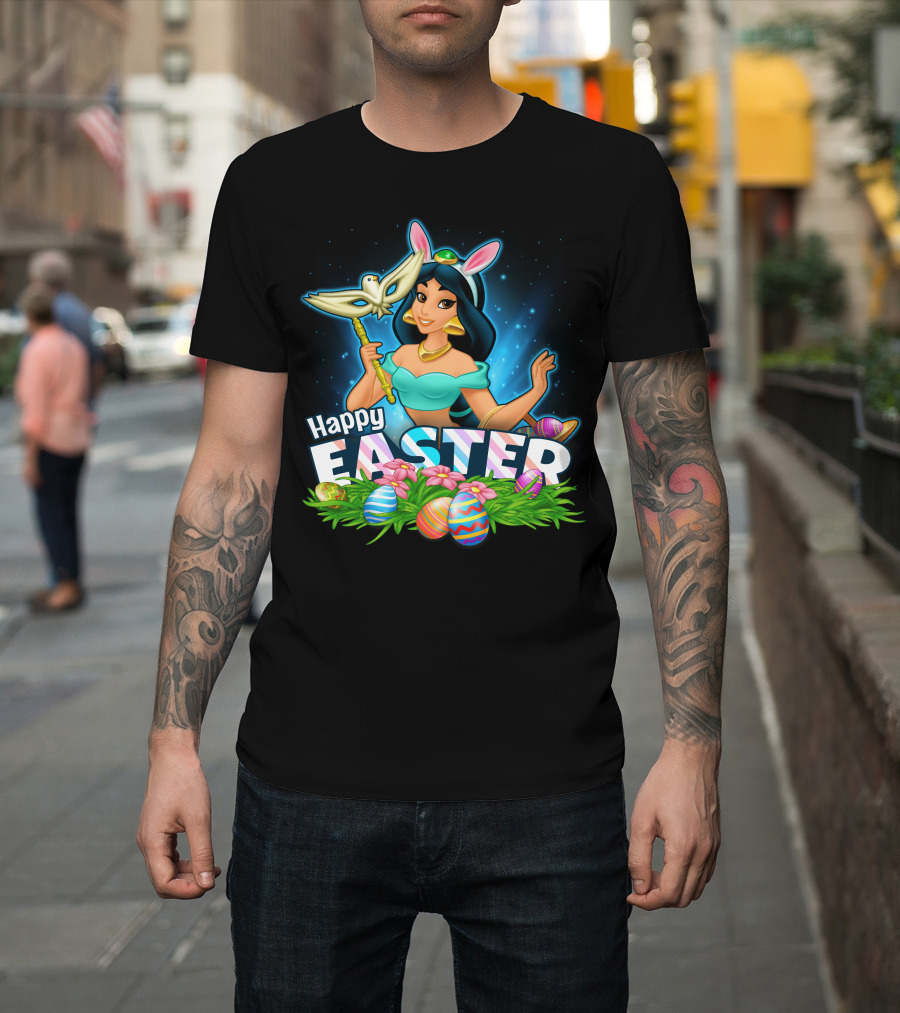 Jasmine Happy Easter Eggs And Bunny Ears T-Shirt