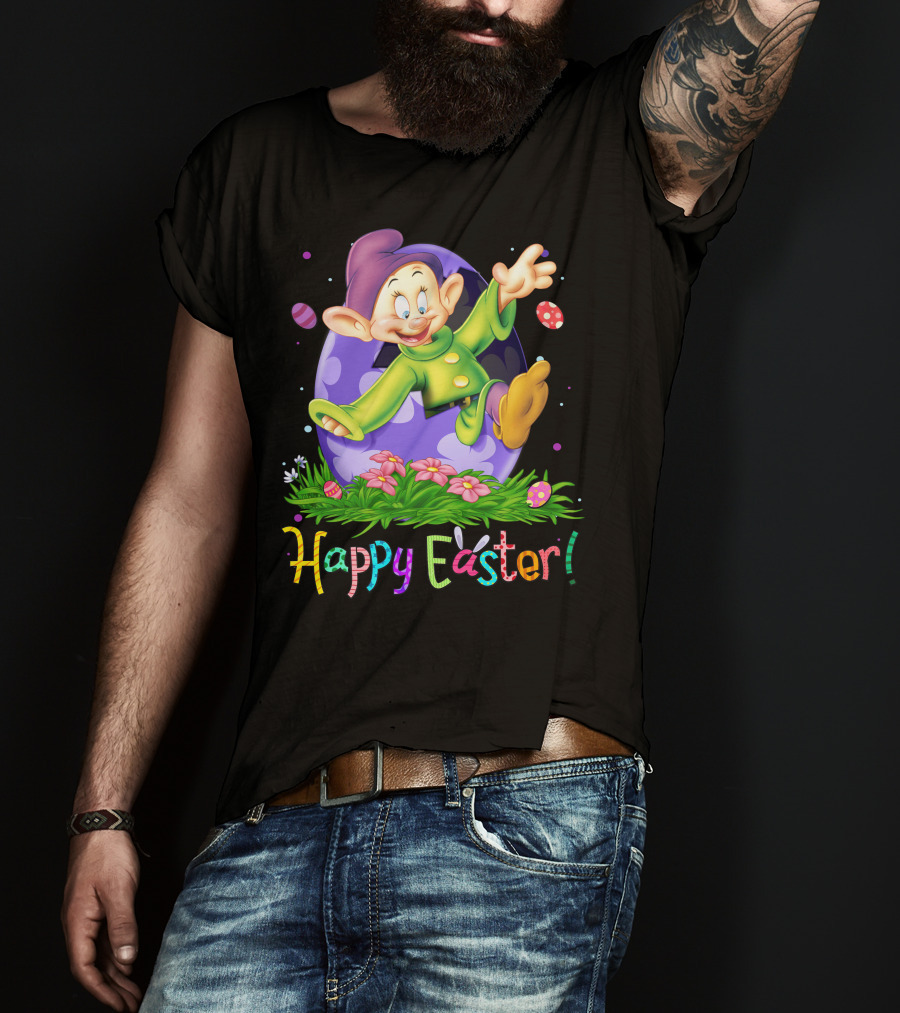 Happy Easter Dopey Disney Seven Dwarfs Purple Egg Celebration T-Shirt