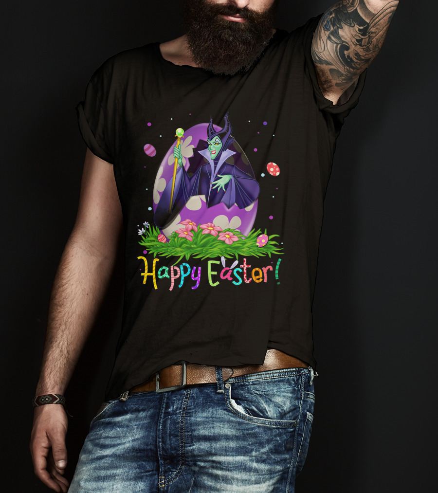 Happy Easter Maleficent Egg And Flowers T-Shirt