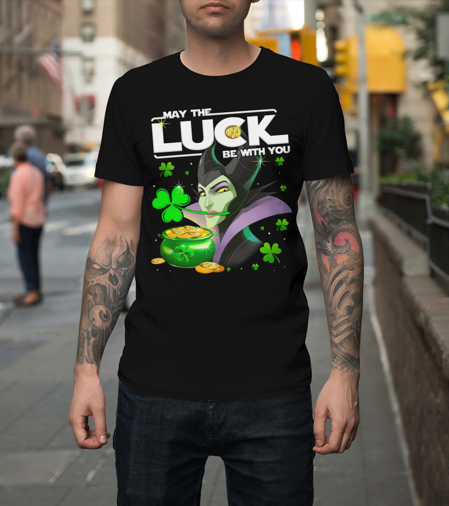 May The Luck Be With You Maleficent Clovers Coins Pot T-Shirt