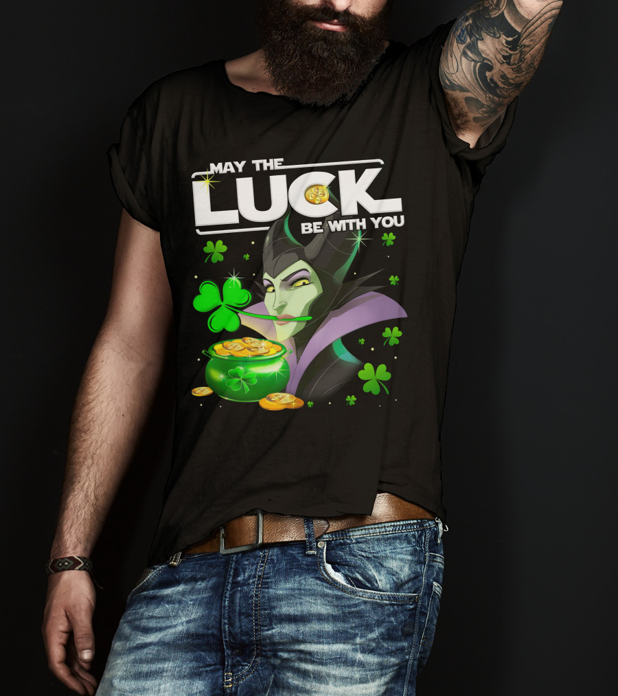 May The Luck Be With You Maleficent Clovers Coins Pot T-Shirt