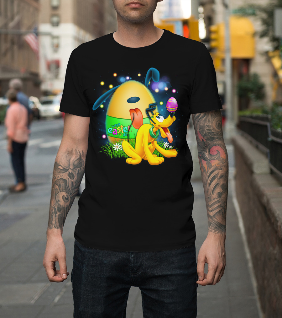 Pluto Happy Easter Egg Balancing T-Shirt