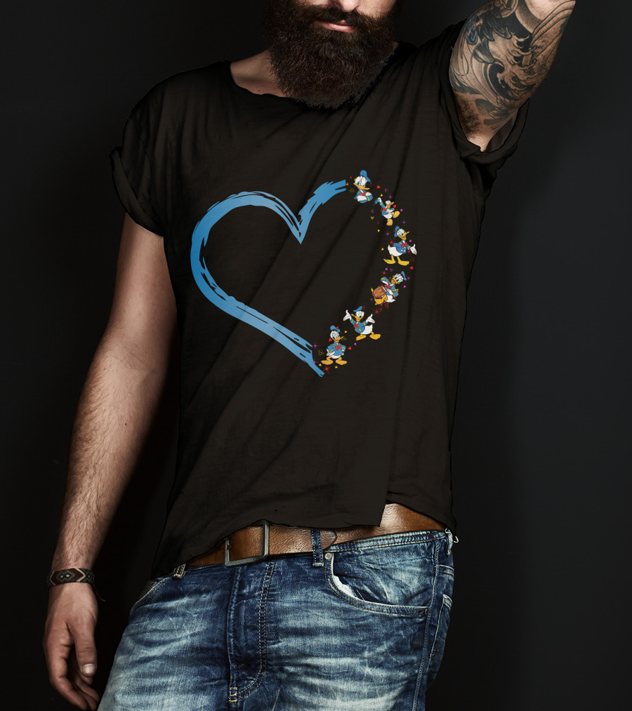 Donald Duck Blue Heart T-Shirt