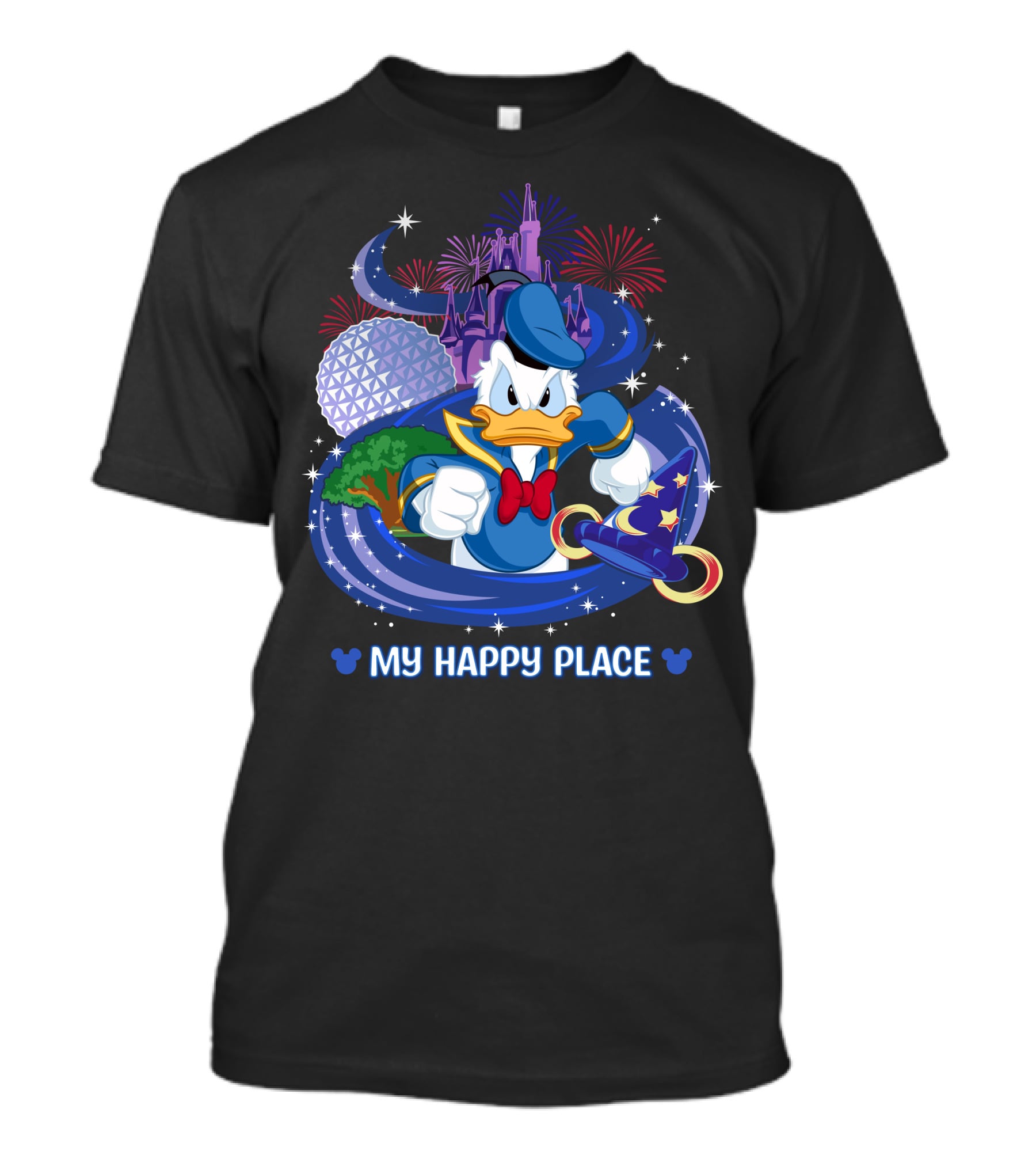 My Happy Place Donald Duck Disney Magic And Fireworks T-Shirt