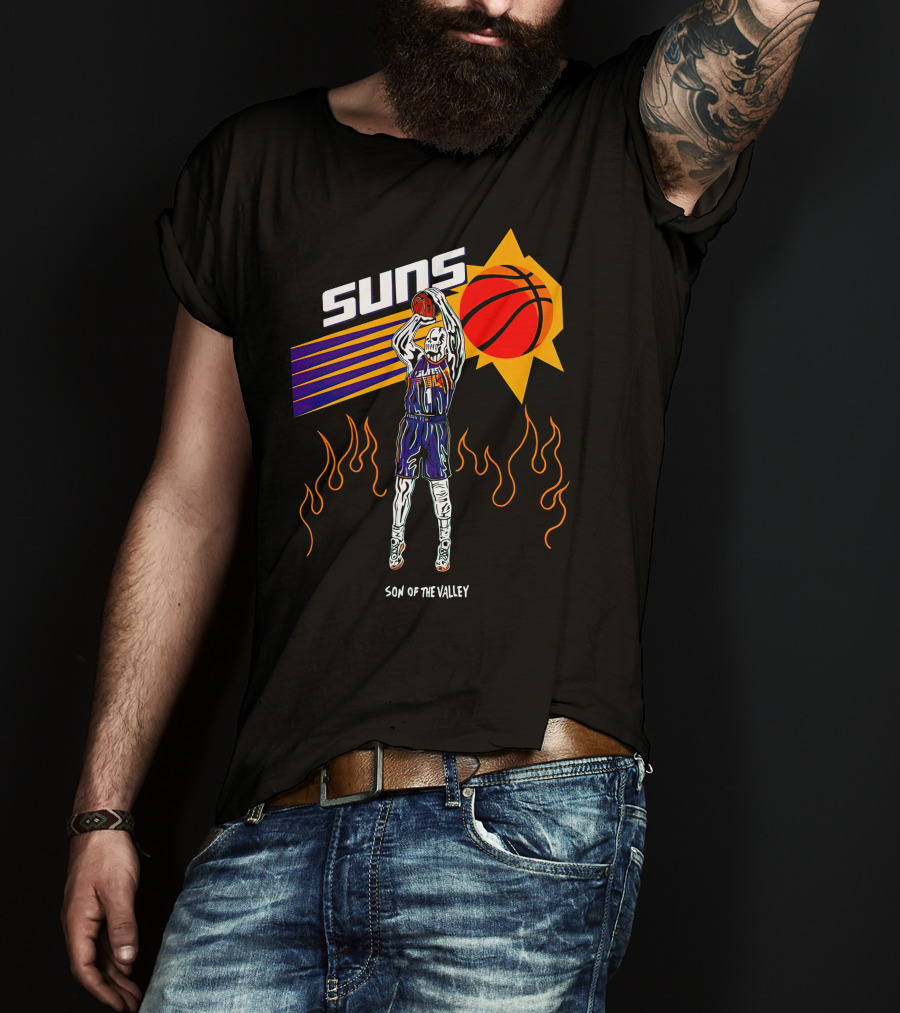 Suns Son Of The Valley Basketball Flames T-Shirt