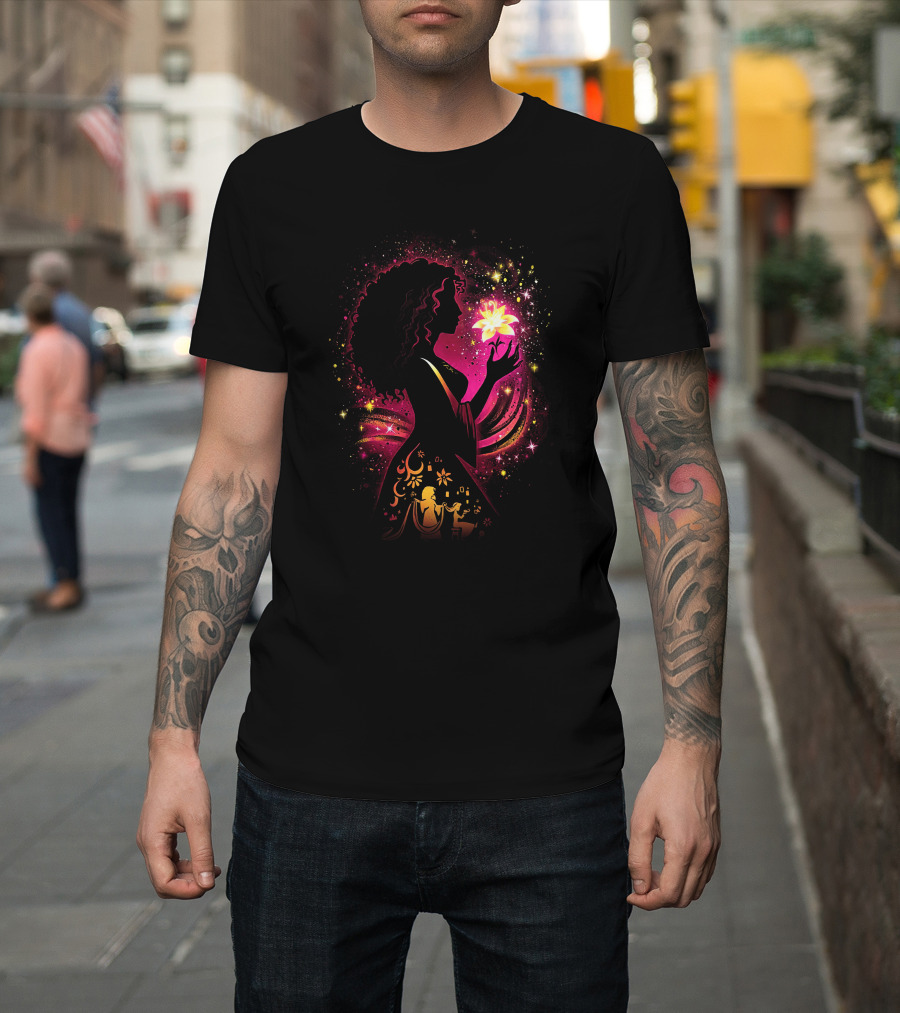 Gothel Enchanted Flower Silhouette Magic Glow T-Shirt