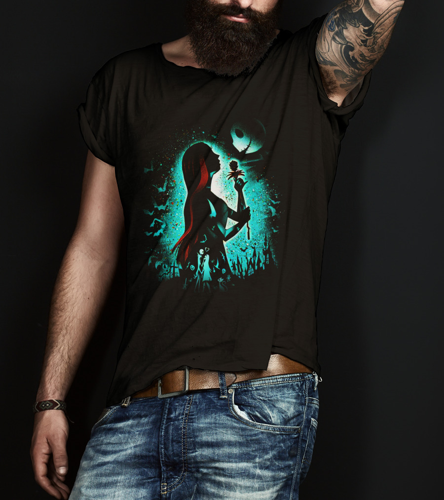 Sally The Nightmare Before Christmas Jack Silhouette Scene T-Shirt