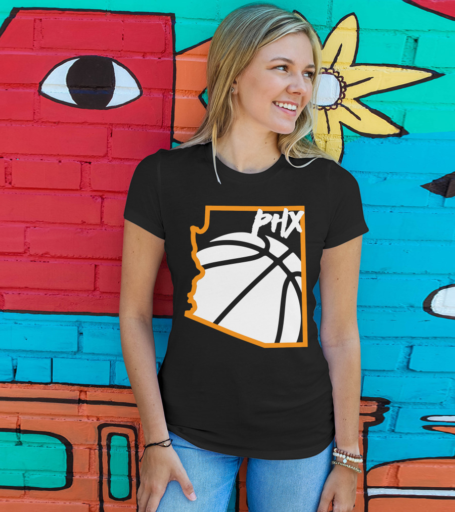 Phx Basketball Arizona Outline Style T-Shirt