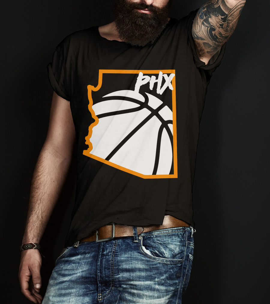 Phx Basketball Arizona Outline Style T-Shirt