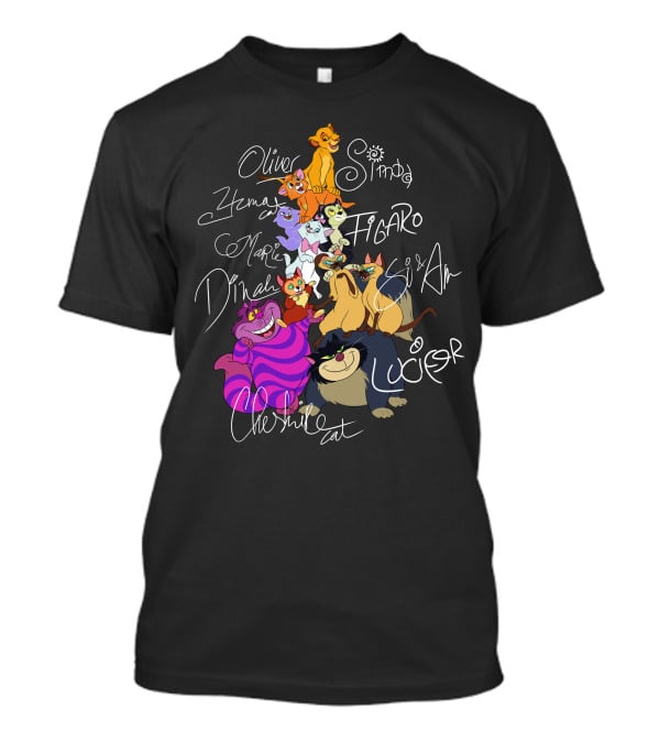 Oliver Simba Marie Figaro Cheshire Cat Yzma Dinah Lucifer Si And Am T-Shirt