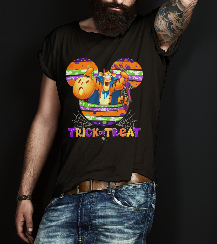 Tigger Trick Or Treat Halloween Mickey Ears T-Shirt