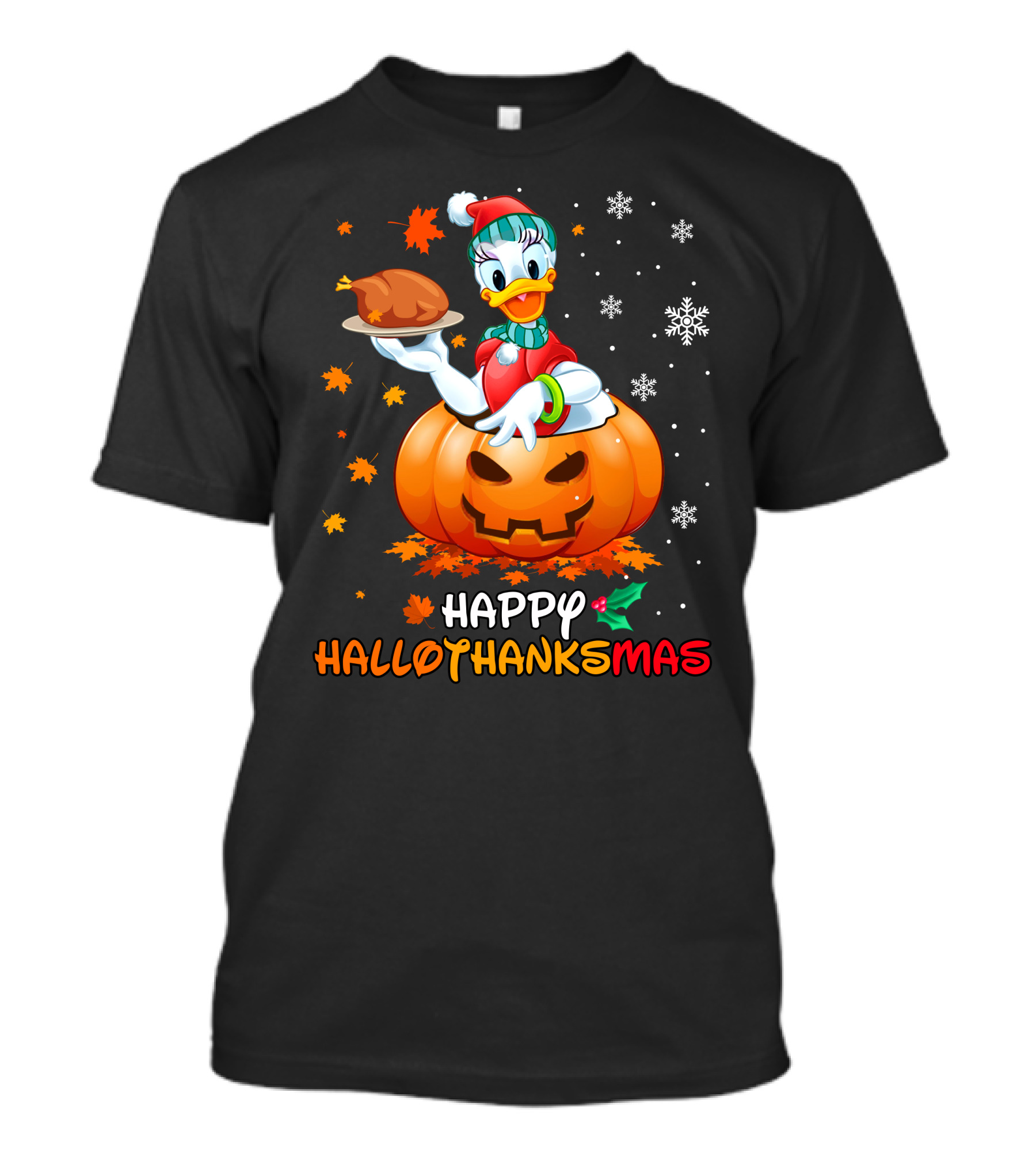 Happy Hallothanksmas Holiday Mashup With Turkey And Jack-O'-Lantern T-Shirt