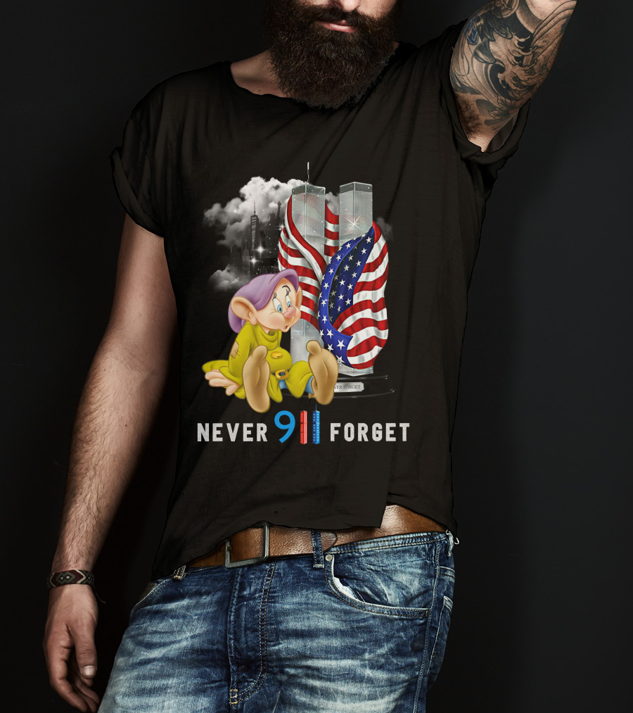 Never Forget 9/11 Dopey Flag Twin Towers T-Shirt