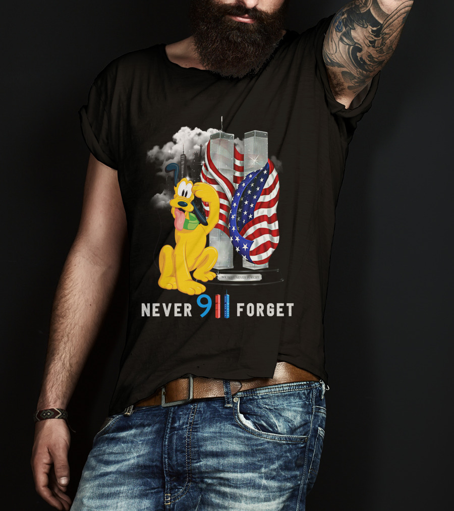 Never 9 11 Forget Pluto Twin Towers Memorial Tribute T-Shirt