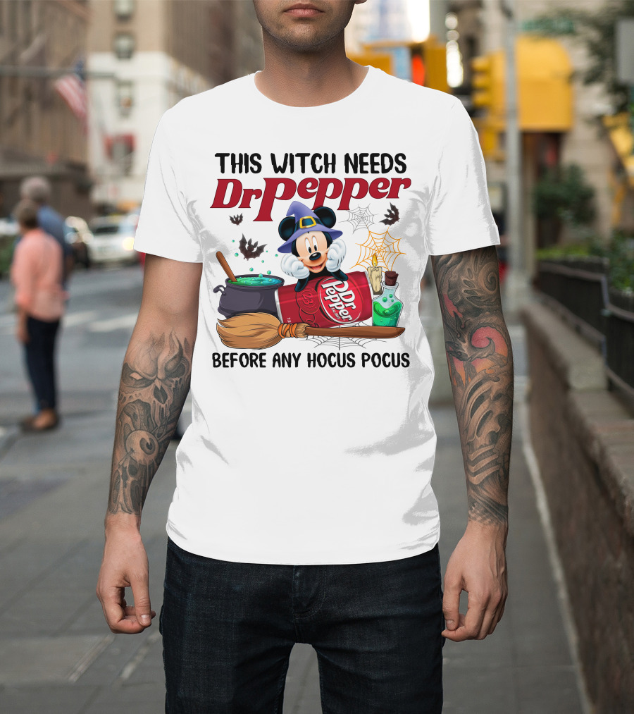 This Witch Needs Dr Pepper Mickey Mouse Hocus Pocus Magic T-Shirt