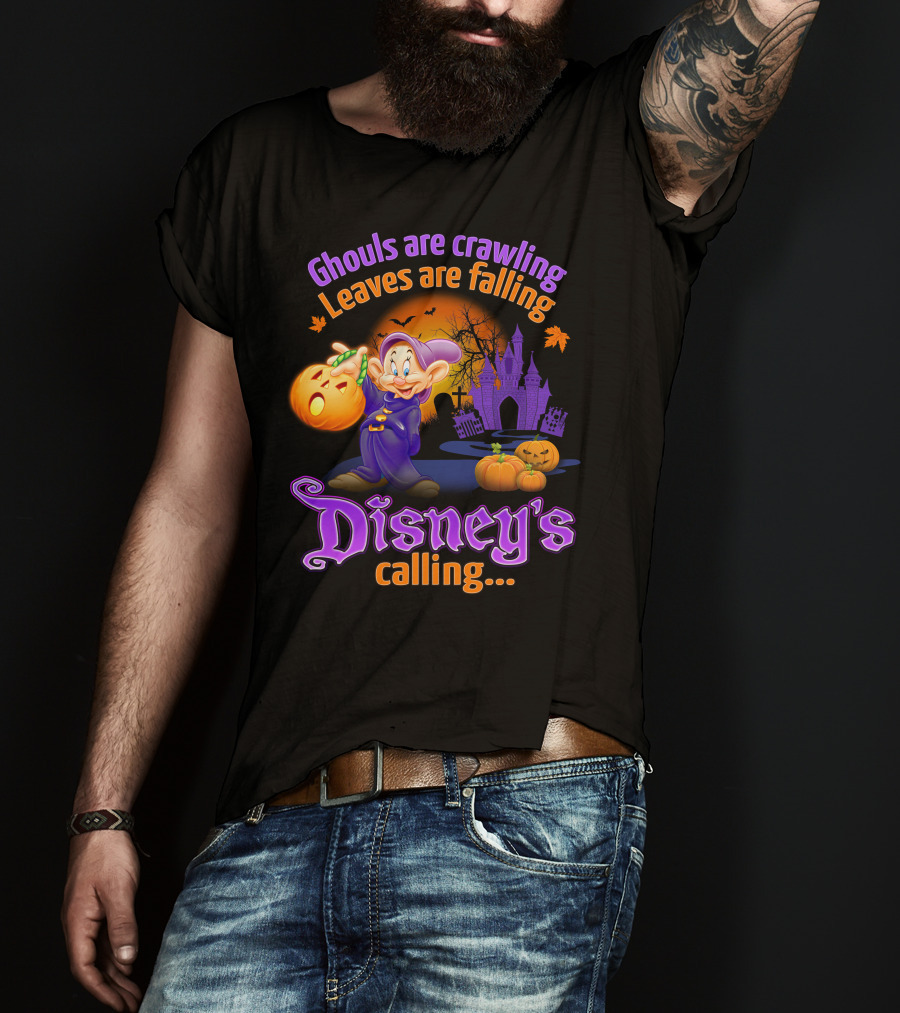 Ghouls Are Crawling Leaves Are Falling Disney's Calling Dopey Halloween T-Shirt